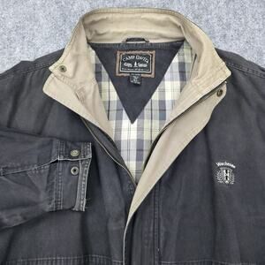 Camp David Jacket Mens XL Black Cotton Wachesaw Full Zip Lined Casual Outdoor